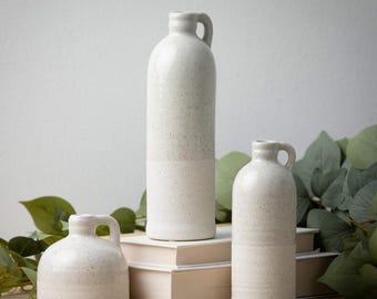 Ceramic Vase Set 3 Vase for Flowers, Mantle Table Shelf Styling Vases Decor, Modern Farmhouse Vase Gift, Holiday Home Decor, Floral Supply