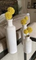 Set Of 3 Bottle Vases | Cream White Colored Vase Set of 3 | Vignette | Shelf Decor | Botanical Floral Arranging Supply 