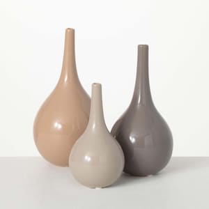 Modern Ceramic Vase Set, Neutral Glazed Ceramic Vases Decor, Coffee Table Shelf Decor Objects, Shelf Styling, Vase Gift