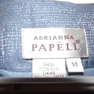 Adrianna Papell Evening Top 14 Silk Blue Embroidered Beaded Cardigan VTG image 3