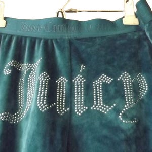 Pantalones deportivos de terciopelo Juicy Couture OG Bling de Urban Outfitters, talla mediana, azul Y2K imagen 1