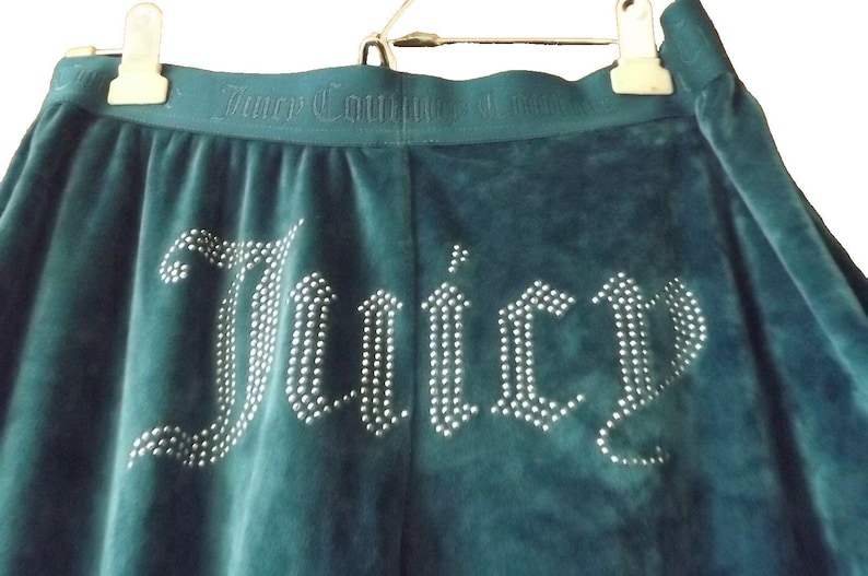 Pantalones deportivos de terciopelo Juicy Couture OG Bling de Urban Outfitters, talla mediana, azul Y2K imagen 1