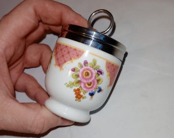 Bournemouth Single Egg Porcelain Coddler Royal Worcester with Metal Lid