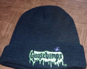 Gorro vintage Goosebumps auténtico, años 90, Y2K, para adultos jóvenes, de terror, EUC