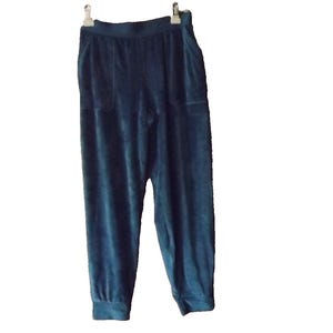 Pantalones deportivos de terciopelo Juicy Couture OG Bling de Urban Outfitters, talla mediana, azul Y2K imagen 2