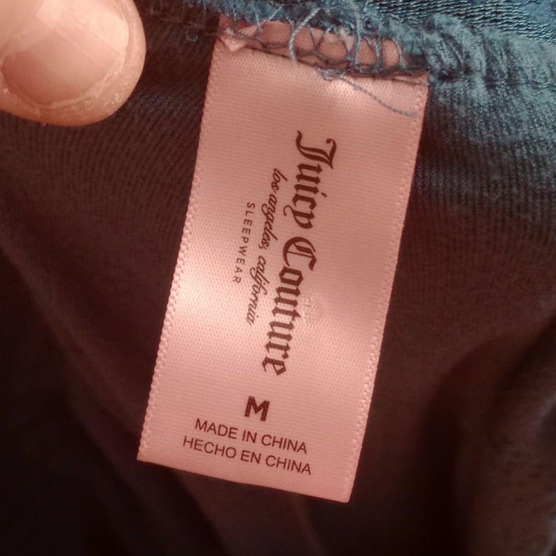 Pantalones deportivos de terciopelo Juicy Couture OG Bling de Urban Outfitters, talla mediana, azul Y2K imagen 4