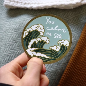 You Calm The Sea | Du Beruhigst Das Meer christlicher runder Sticker/ Aufkleber