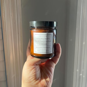Louisa May Alcott&#39;s March Family Orchard Handmade 9 oz. Soy Wax Candle- Apple & Maple Bourbon Fragrance