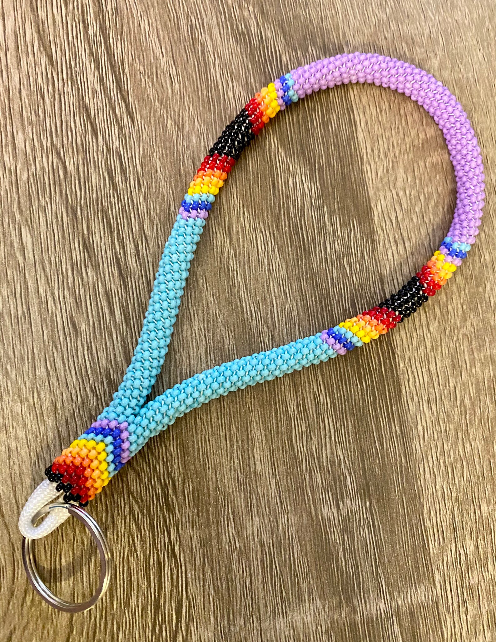 Custom Peyote Stitch Beaded Wristlet Lanyard Keychain Etsy