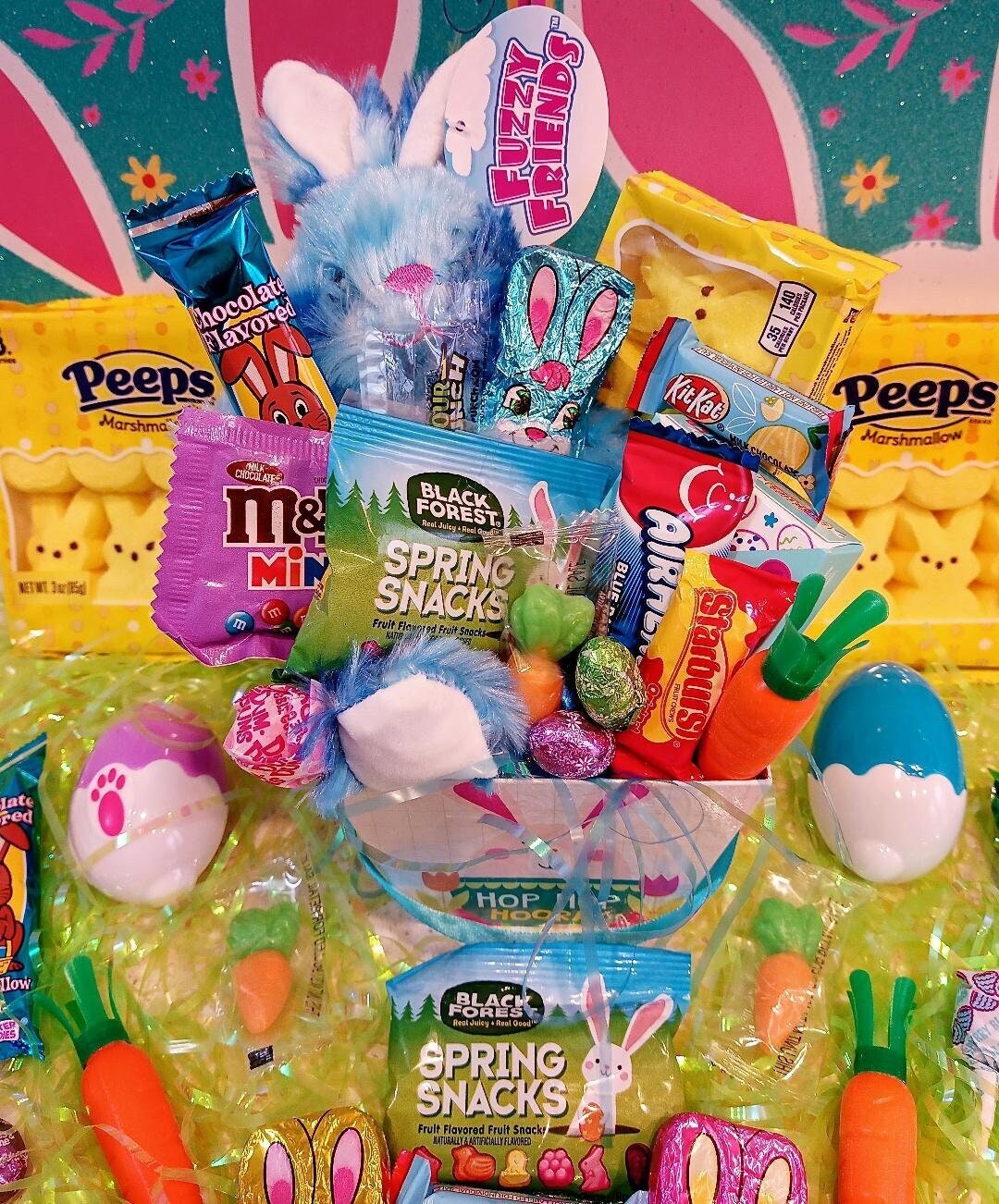 Kids Easter Basket/kids Boys Candy Filled Easter Basket/stuffed Easter