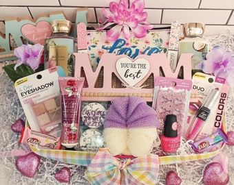 Muttertag Mama Frauen Spa Geschenkkorb Bad & Körper Funktioniert Tausend Wünsche Duft Lidschatten Lippenstift Nagel Mani Kosmetiktasche Fizzers Cho
