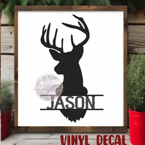 Personalized Deer Head Decal / Hunting Name sticker / Hunter Tumbler Decal