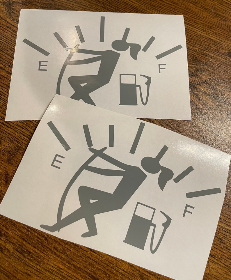 Girl Gas Gauge Vinyl Decal Girl Pulling Gas Needle From Etsy