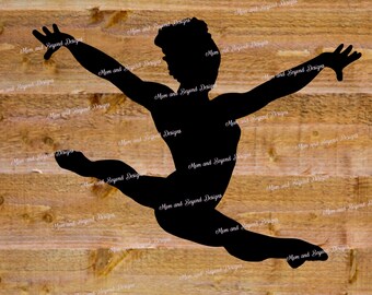 Leaping Gymnast Vinyl Decal / Gymnastics Sticker for Tumblers, Water Bottle, Car Window, Wood Signs