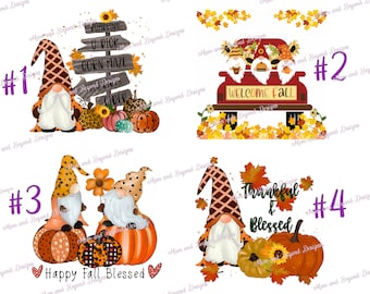 Fall Gnomes Waterslide Decals  Halloween Autumn Water slides for tumblers