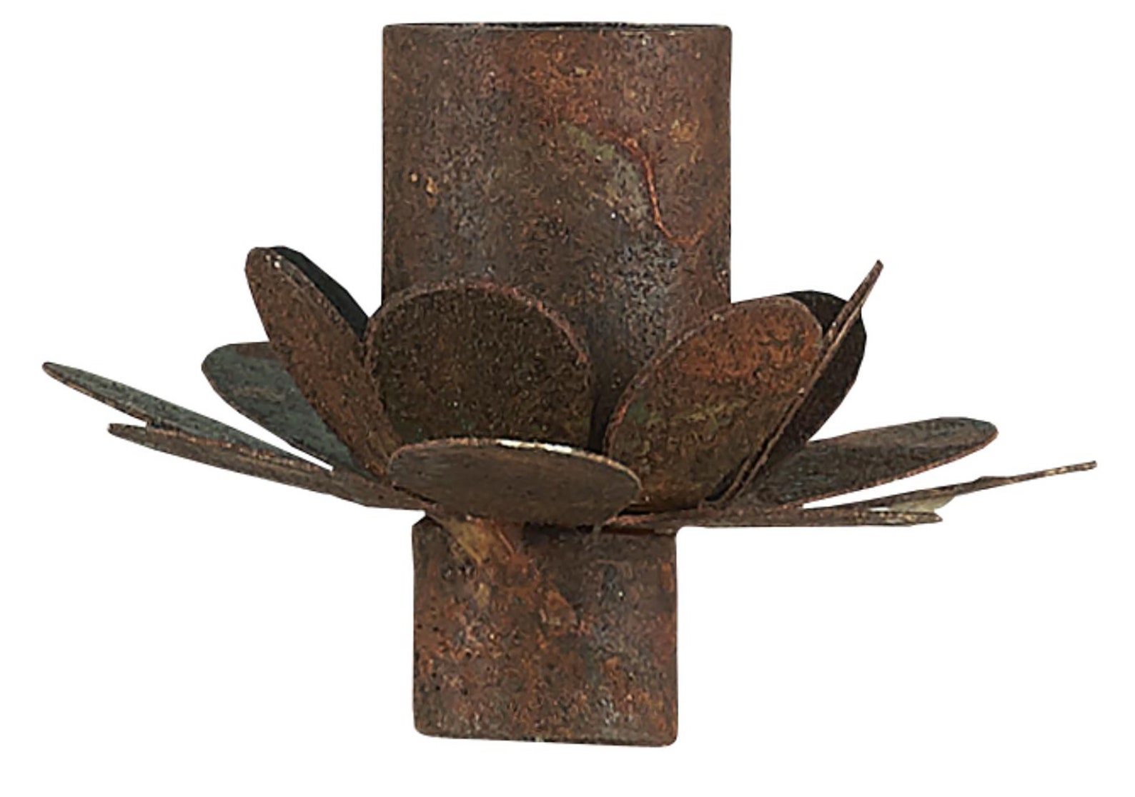 RUST metal flower bottle top candle holders Etsy