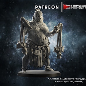 Zealot Executioner with Triple Mace | 3D Printed Resin Miniature | 28mm 32mm 100mm | Fantasy Character | for DnD & Tabletop RPG