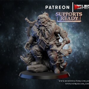 Madec Swarf Dwarf Warrior | 3D Printed Resin Miniature | 28mm 32mm 100mm | Fantasy Character | for DnD & Tabletop RPG