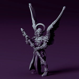 Celestial Archangel Gabriel | 3D Printed Resin Miniature | 28mm 32mm 100mm | Fantasy Character | for DnD & Tabletop RPG