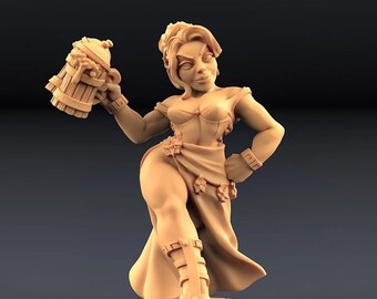Fraia Dwarven Beauty | 3D Printed Resin Miniature | 28mm 32mm 100mm | Fantasy Character | for DnD & Tabletop RPG
