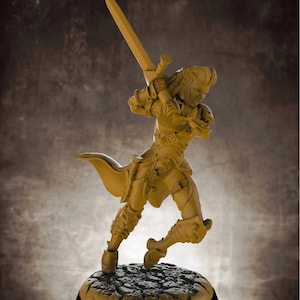 Female Paladin | 3D Printed Resin Miniature | 28mm 32mm 100mm | Fantasy Character | for DnD & Tabletop RPG