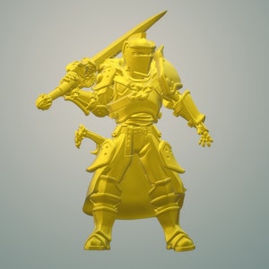 Glaive Paladin Knight 2 | Outstanding 3D Printed Fantasy Tabletop Miniatures 28mm 32mm up to 100mm | Dungeons and Dragons DnD D&D