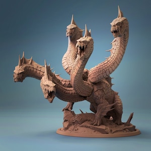 Hydramonster | 3D-tryckt hartsminiatyr | 28 mm 32 mm 100 mm | Fantasykaraktär | för DnD och bordsrollspel