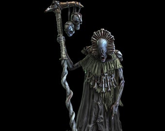 Dread Sinister Necromancer | Outstanding 3D Printed Fantasy Tabletop Miniatures 28mm 32mm up to 100mm | Dungeons and Dragons DnD D&D