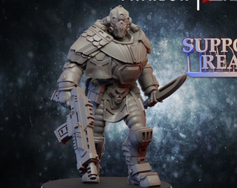 Sci-Fi Wachennen-handhaver Space Soldier | 3D-geprinte hars | 28 mm 32 mm 100 mm Schaal | Sci-fi Trooper voor wargaming en RPG's