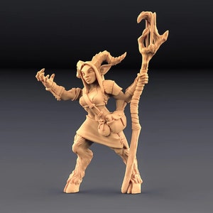 Satyr Fey Druid Shaman | 3D Printed Resin Miniature | 28mm 32mm 100mm | Fantasy Character | for DnD & Tabletop RPG