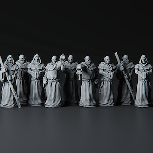 Bruder Mönch | Außergewöhnliche 3D gedruckte Fantasy Tabletop Miniaturen 28 mm 32 mm bis 100 mm | Dungeons and Dragons D&D D&D