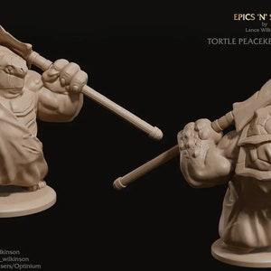 Turtle TMNT Warrior Variant | 3D Printed Resin Miniature | 28mm 32mm 100mm | Fantasy Character | for DnD & Tabletop RPG