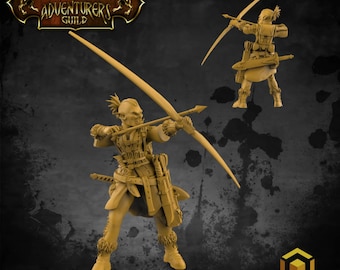 Ork Waldläufer Bogenschütze | 3D Gedruckte Harz Miniatur | 28mm 32mm 100mm | Fantasy Charakter | für DnD & Tabletop RPG