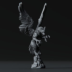 Grifo Volador / Miniatura de resina impresa en 3D / 28 mm, 32 mm y 100 mm / Personaje de fantasía / Para DnD y juegos de rol de mesa