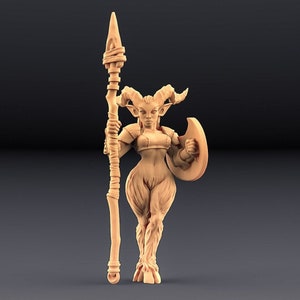 Satyr Fey Warrior | 3D Printed Resin Miniature | 28mm 32mm 100mm | Fantasy Character | for DnD & Tabletop RPG