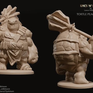 Turtle TMNT Warrior Peacekeeper | 3D Printed Resin Miniature | 28mm 32mm 100mm | Fantasy Character | for DnD & Tabletop RPG
