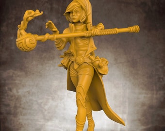 Girl Sorcerer | 3D Printed Resin Miniature | 28mm 32mm 100mm | Fantasy Character | for DnD & Tabletop RPG
