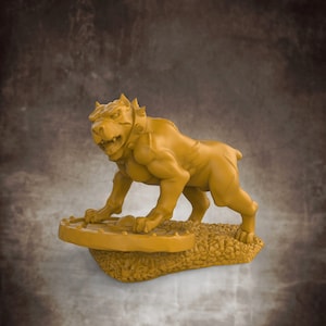 Warhound Pitbull Hund | Außergewöhnliche 3D gedruckte Fantasy Tabletop Miniaturen 28 mm 32 mm bis 100 mm | Dungeons and Dragons D&D D&D