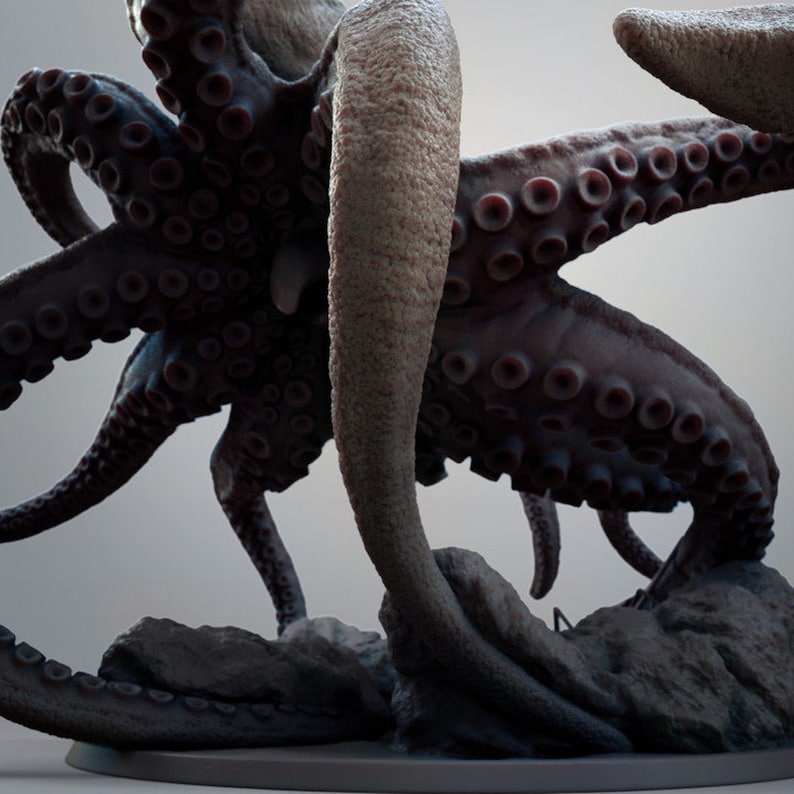 Kraken | 3D Printed Resin Miniature | 28mm 32mm 100mm | Fantasy Character | for DnD & Tabletop RPG image 3