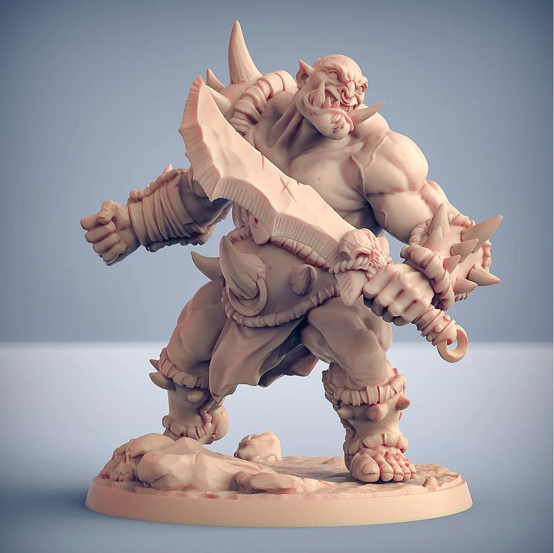 Orc Glaive Master | 3D Printed Resin Miniature | 28mm 32mm 100mm | Fantasy Character | for DnD & Tabletop RPG