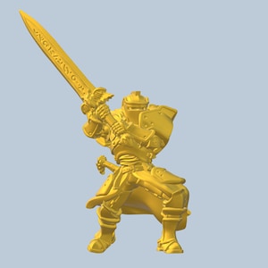 Glaive Paladin Knight | Outstanding 3D Printed Fantasy Tabletop Miniatures 28mm 32mm up to 100mm | Dungeons and Dragons DnD D&D