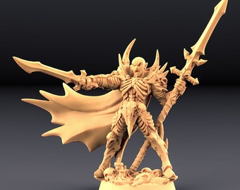 Drakenmir the Bonelord Necromancer | 3D Printed Resin Miniature | 28mm 32mm 100mm | Fantasy Character | for DnD & Tabletop RPG