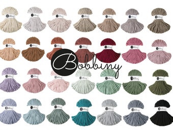 Bobbiny Makramee Garn • 5mm x 100m • geflochtenes Garn • 46 verschiedene Farben