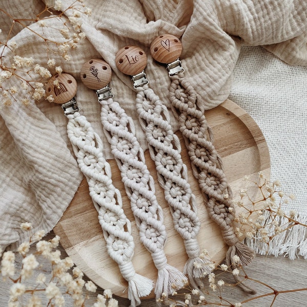 Makramee Schnullerkette -LUYA- || Personalisierung möglich || Geschenkidee Baby || BOHO