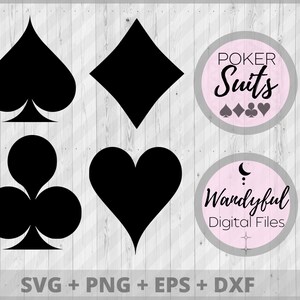 Poker Suits Bundle | Card Suits | Spades Svg | Clubs Svg | Hearts Svg | Diamond Svg | Poker Clipart | Card Suits Graphics | Spades Clipart