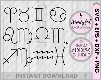 Zodiac Signs, Zodiac SVG Bundle, Zodiac, Astrology Svg, Zodiac Sign Clipart Bundle, Astrology Signs Svg Bundle, Zodiac Signs for Cricut