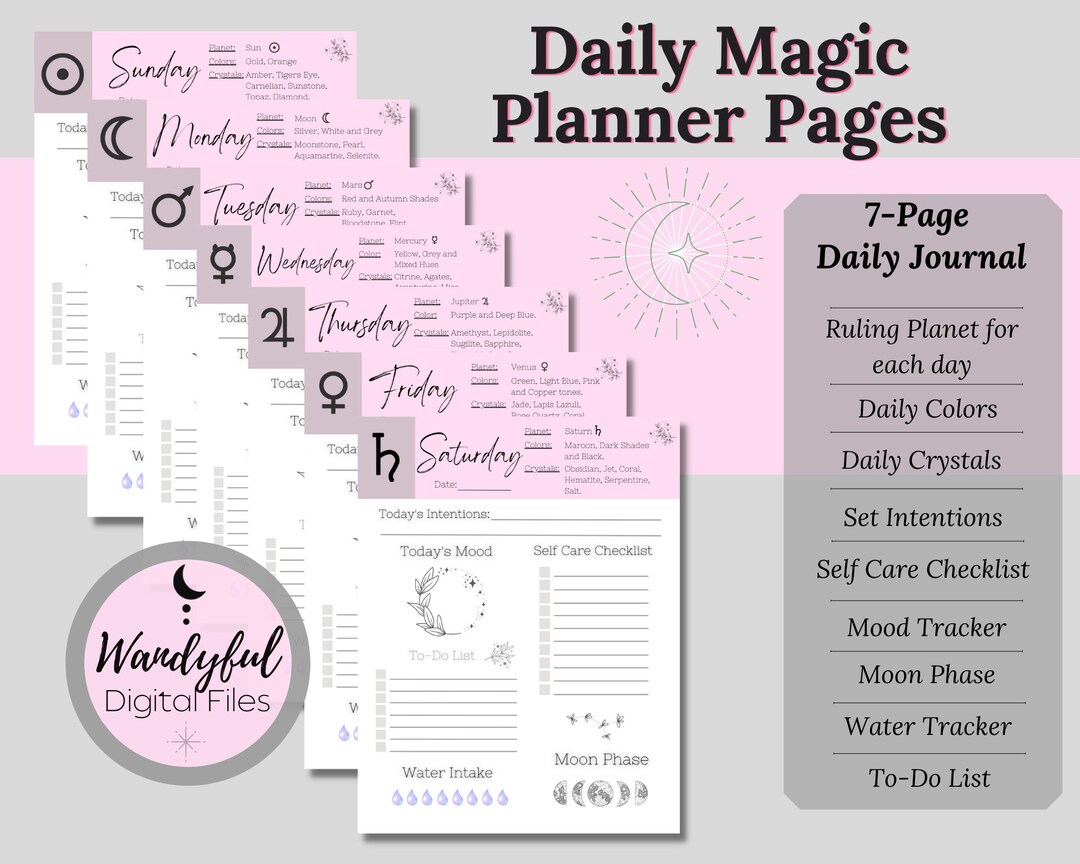Magical Daily Planner | Witch Printables | Printable Witch Planner | Witchy Planner | Witch ...