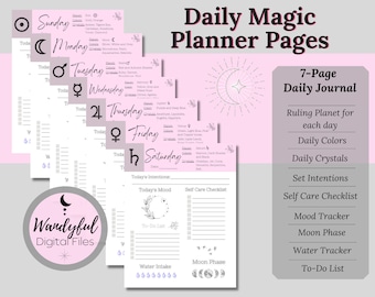 Magical Daily Planner | Witch Printables | Printable Witch Planner | Witchy Planner | Witch Planner | Pagan Planner | Witchy Daily Planner