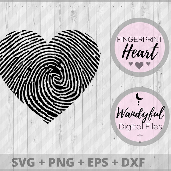 Fingerprint Heart SVG | Heart Svg | Heart with Fingerprint Graphic | Heart Clipart | Valentine's Day Graphic | Unique Heart Graphic | Heart