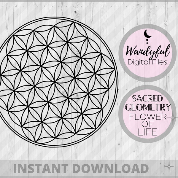 Flower of Life SVG Files | Sacred Geometry Cut Files | Mandala Vector Files | Platonic Solids SVG Vector | Tree of Life Clip Art